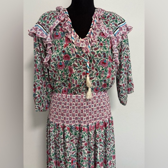 Diane Freis Original Georgette Maxi Dress Bohemian flower Floral Printed - Picture 8 of 16